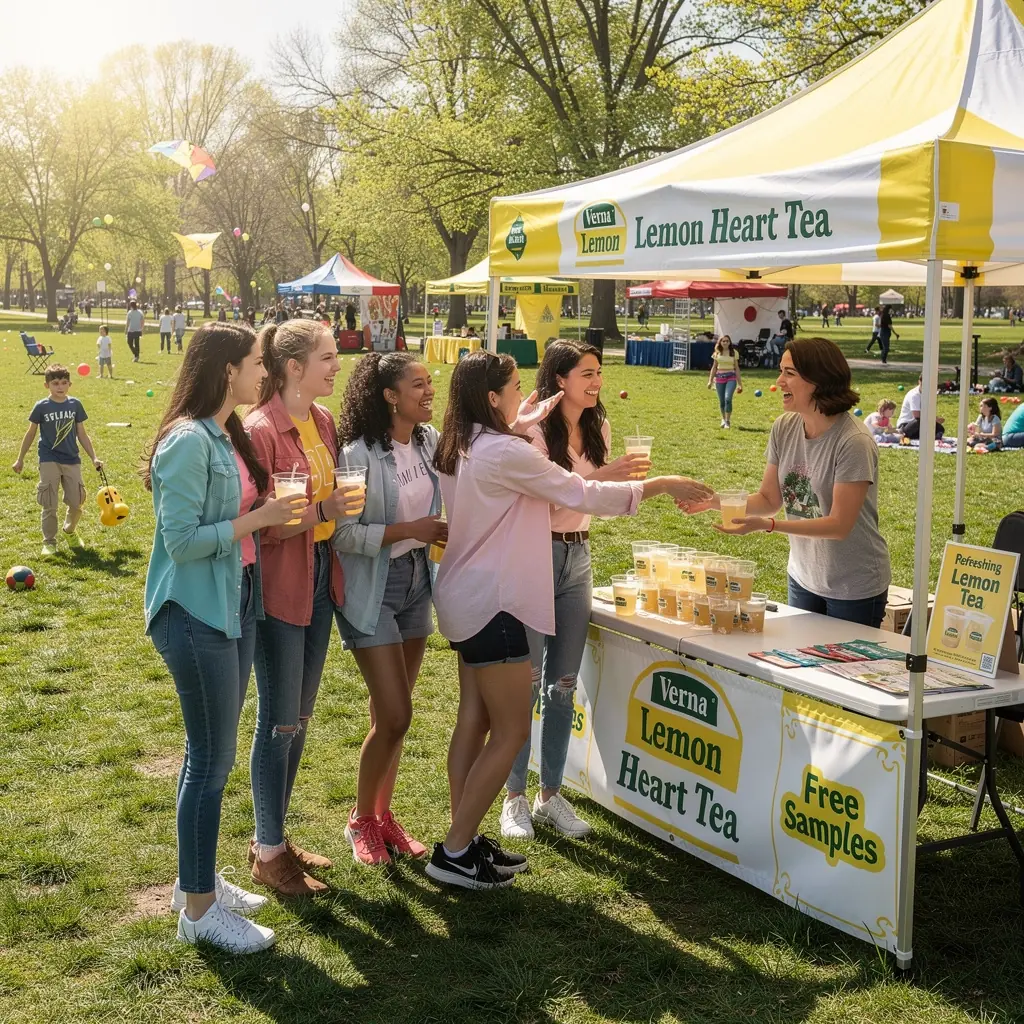 Citrinų širdies arbatos puodelis, apipintas pavasario gėlių žiedais.